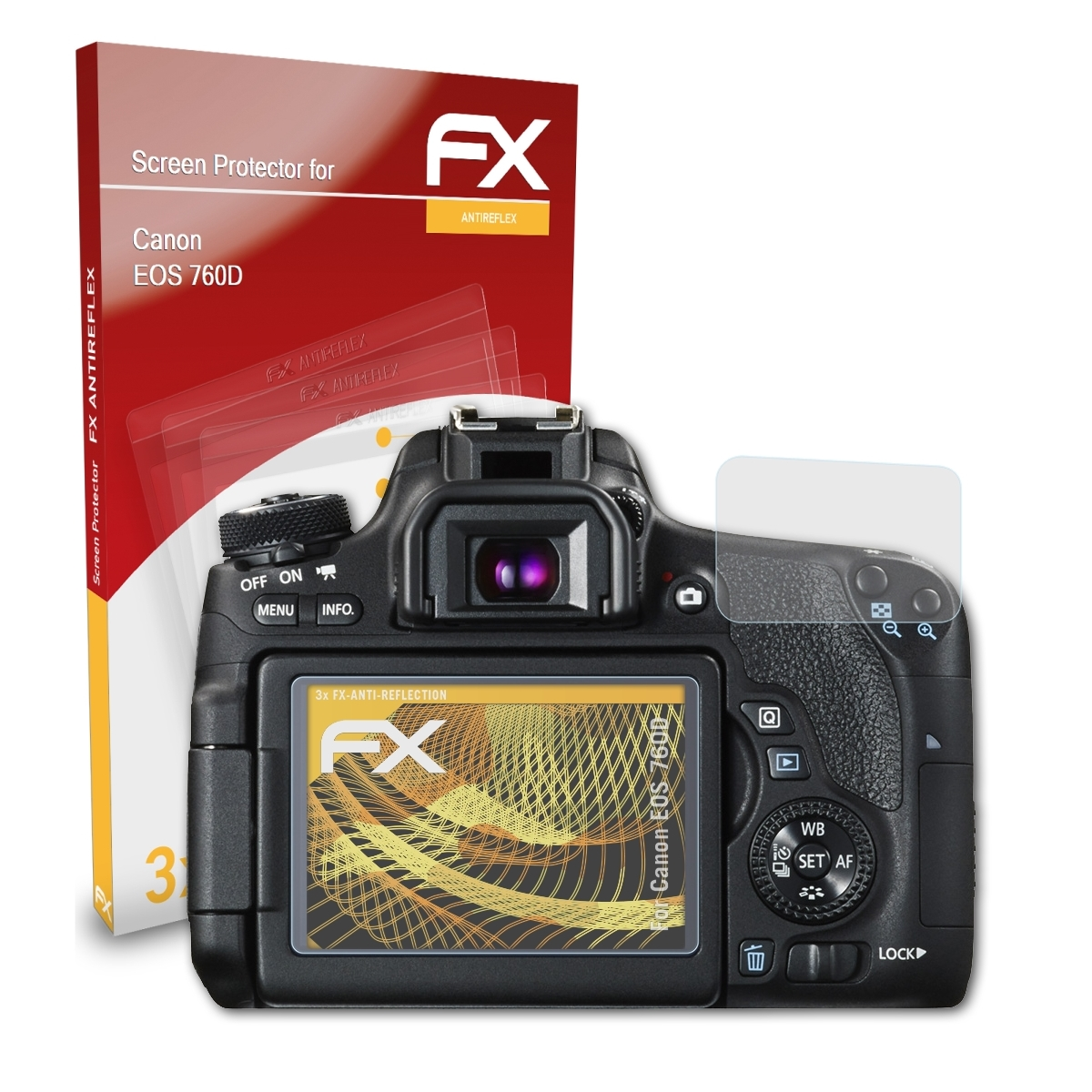 760D) ATFOLIX EOS Displayschutz(für FX-Antireflex Canon 3x