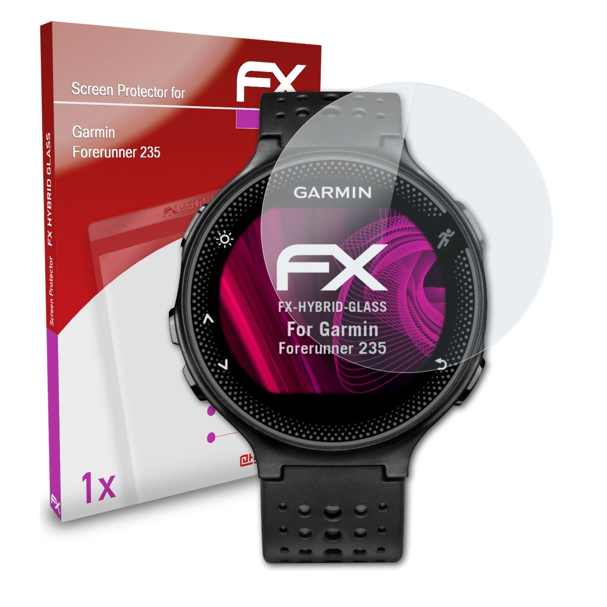 ATFOLIX FX-Hybrid-Glass Schutzglas(für Garmin Forerunner 235)