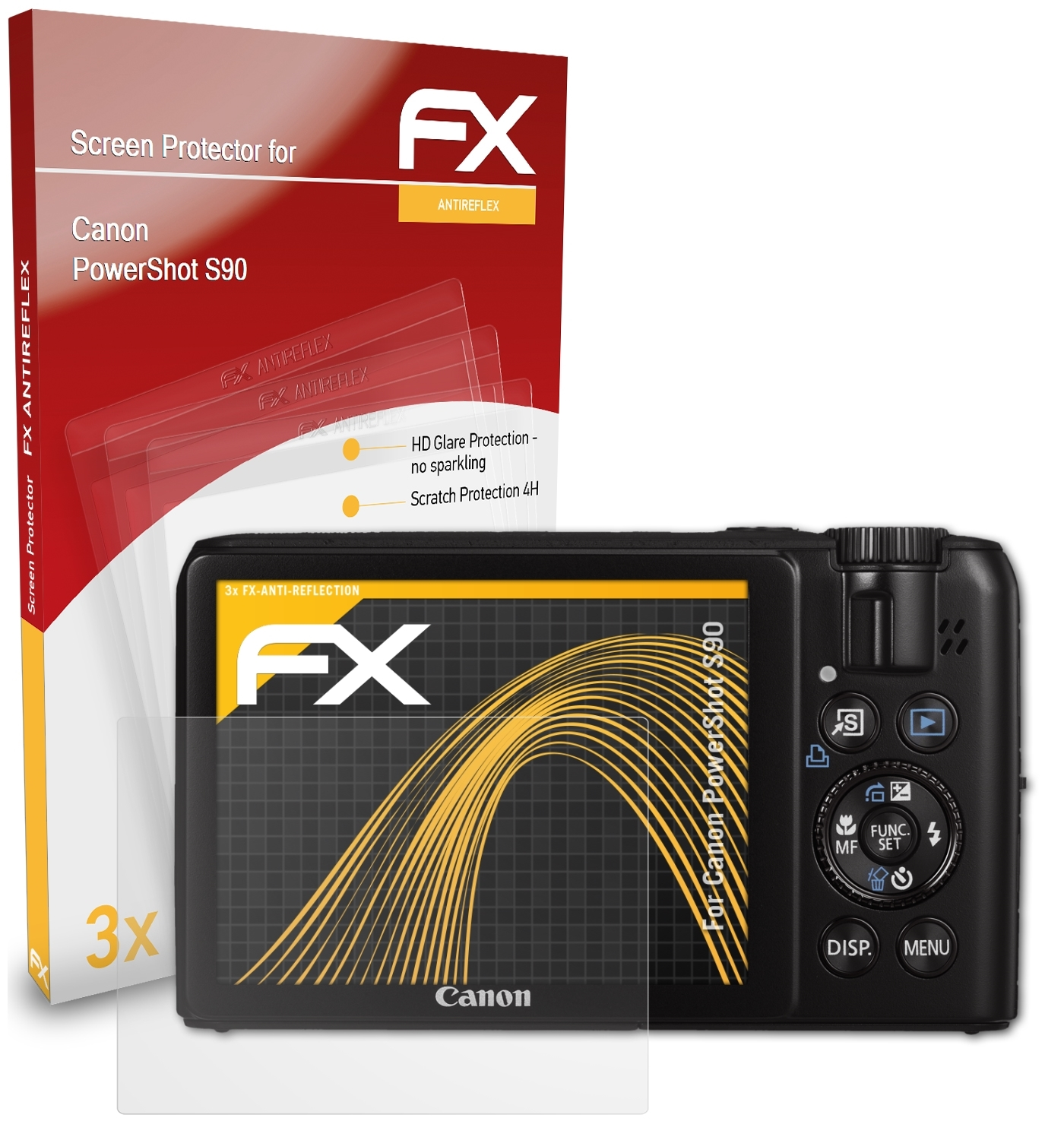 ATFOLIX 3x FX-Antireflex Displayschutz(für PowerShot Canon S90)