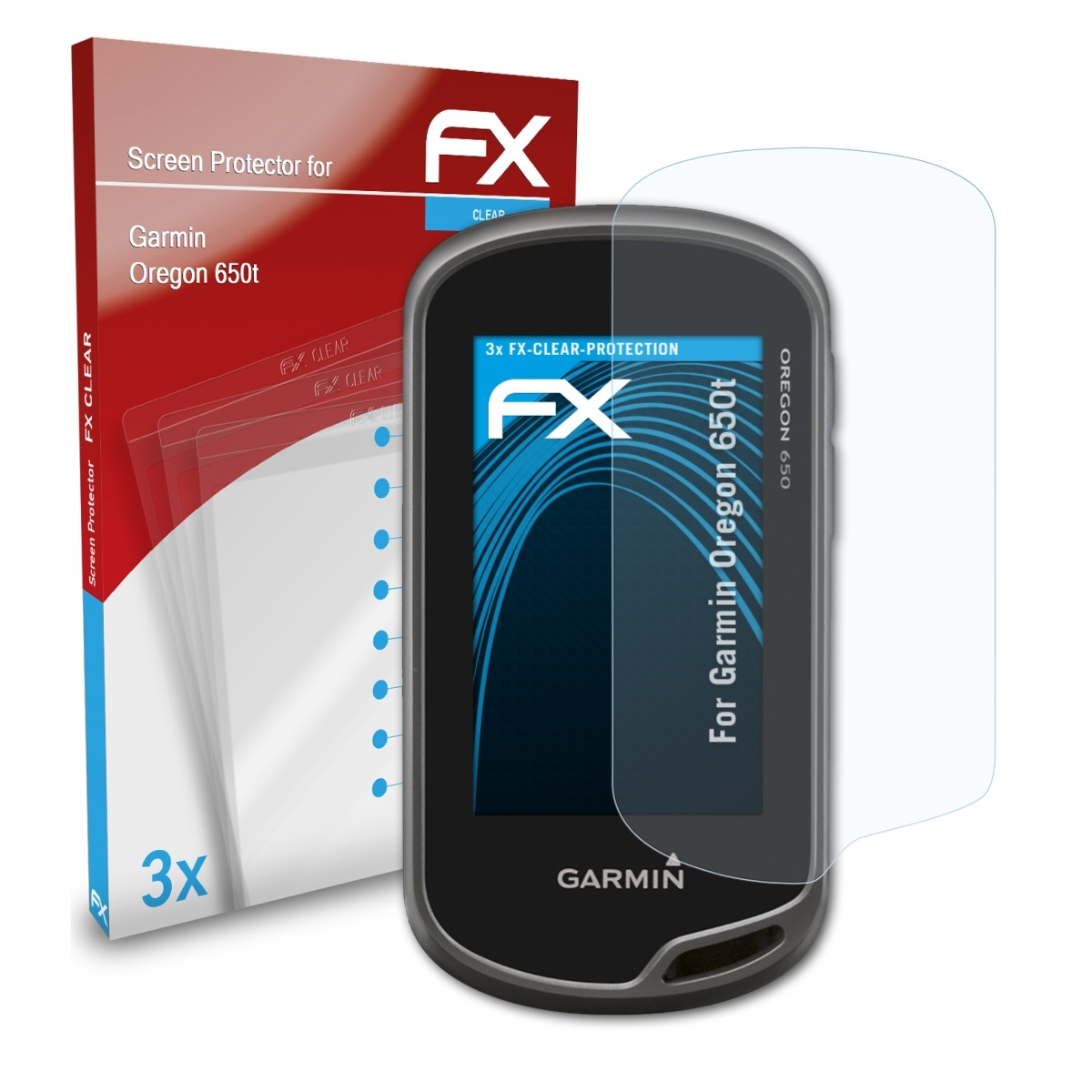ATFOLIX 3x FX-Clear 650t) Garmin Oregon Displayschutz(für