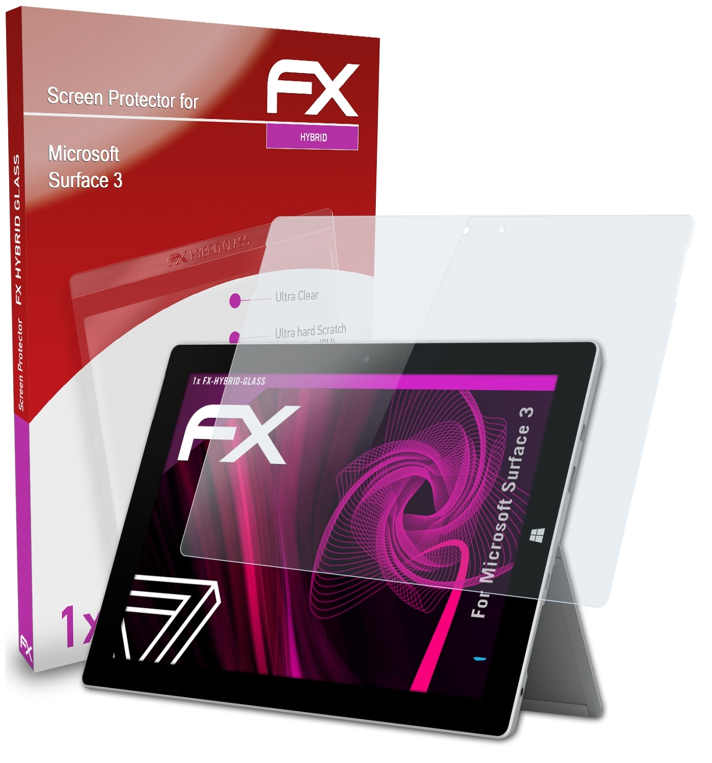 ATFOLIX FX-Hybrid-Glass Schutzglas(für Microsoft Surface 3)