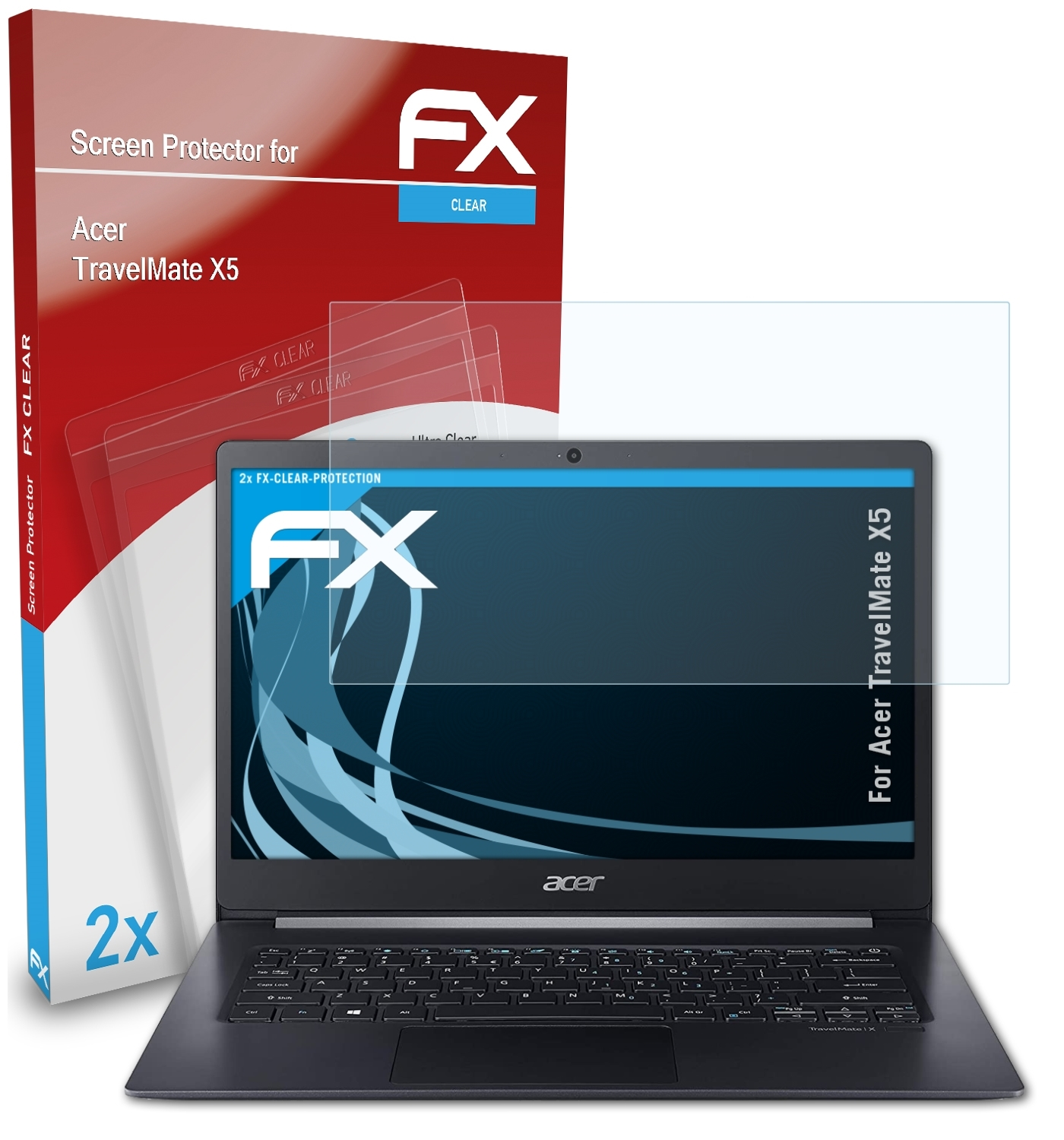 Acer X5) 2x Displayschutz(für FX-Clear TravelMate ATFOLIX