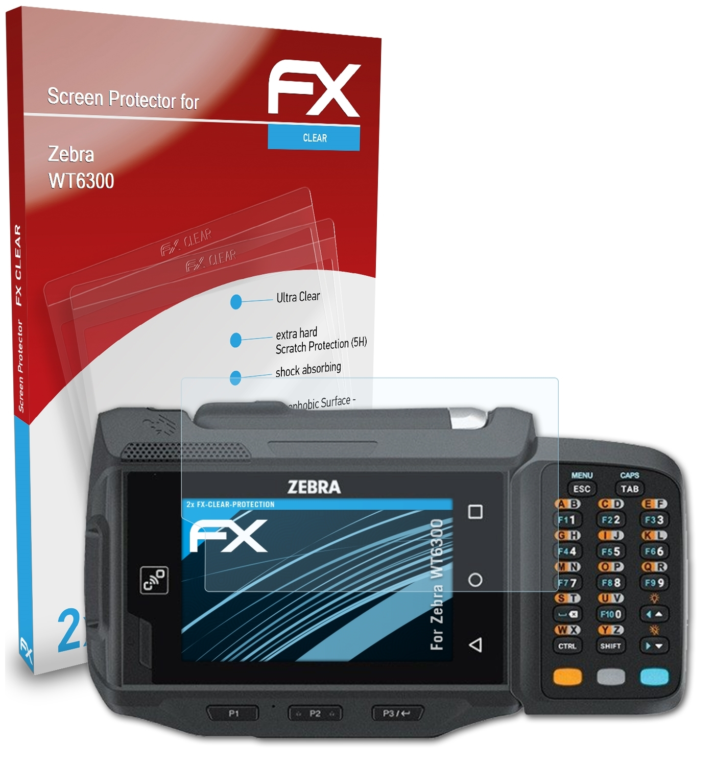 ATFOLIX 2x FX-Clear Displayschutz(für Zebra WT6300)