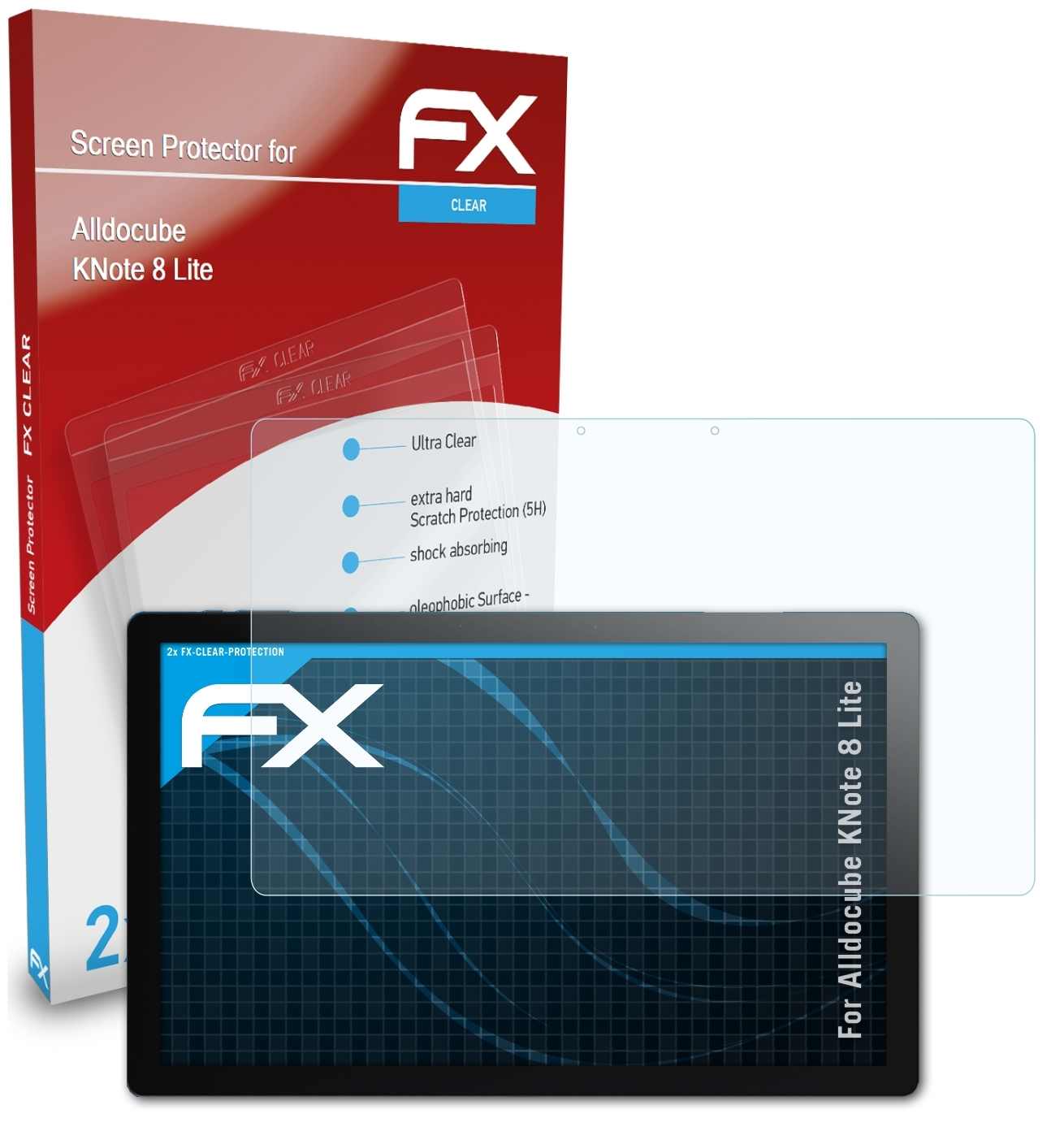 ATFOLIX 2x FX-Clear Displayschutz(für Alldocube 8 Lite) KNote