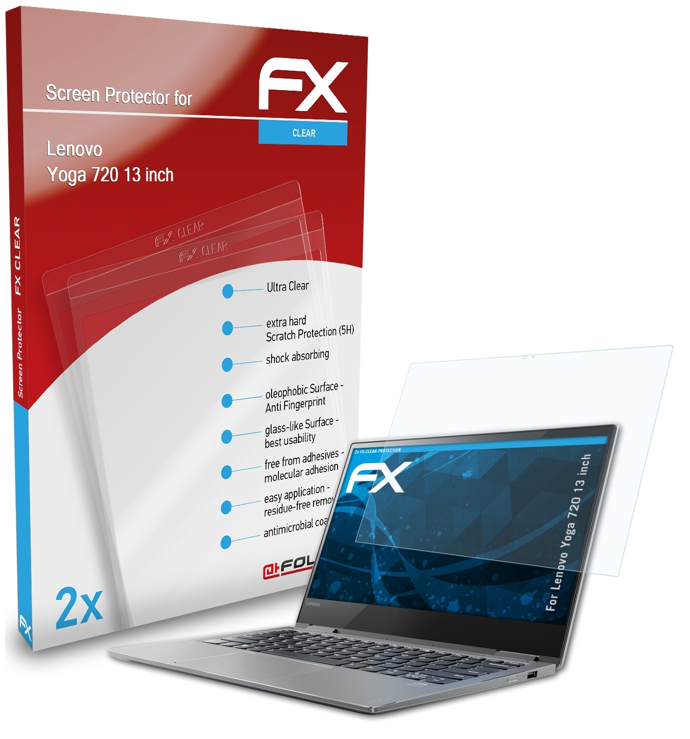 FX-Clear ATFOLIX 2x (13 Displayschutz(für Yoga inch)) 720 Lenovo