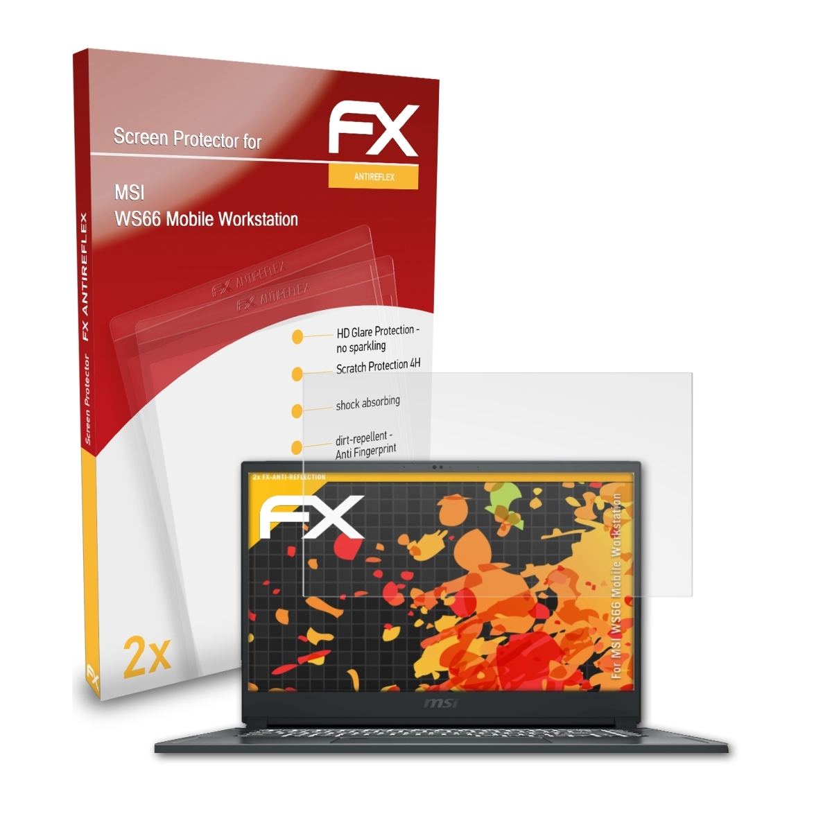 ATFOLIX Workstation) MSI FX-Antireflex Mobile Displayschutz(für 2x WS66