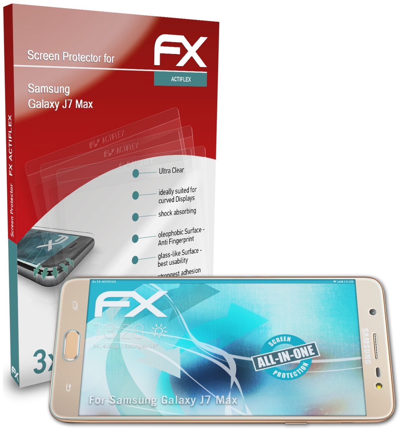 ATFOLIX 3x FX-ActiFleX Galaxy J7 Samsung Displayschutz(für Max)