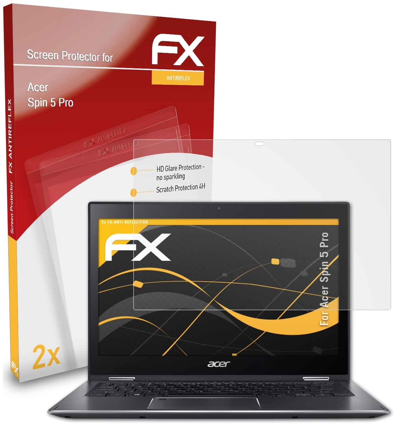 ATFOLIX 2x FX-Antireflex Displayschutz(für Acer 5 Pro) Spin