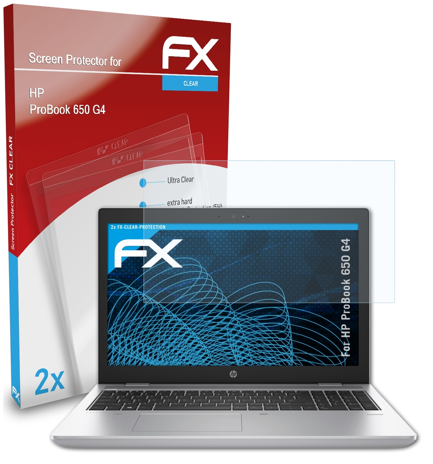 ATFOLIX 2x FX-Clear HP Displayschutz(für G4) ProBook 650