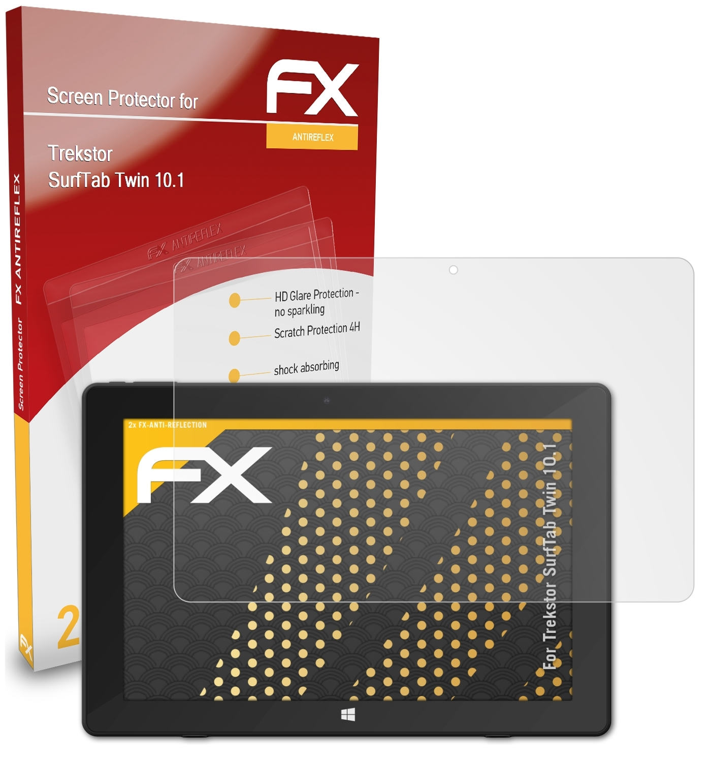 ATFOLIX 2x FX-Antireflex Displayschutz(für Trekstor SurfTab 10.1) Twin