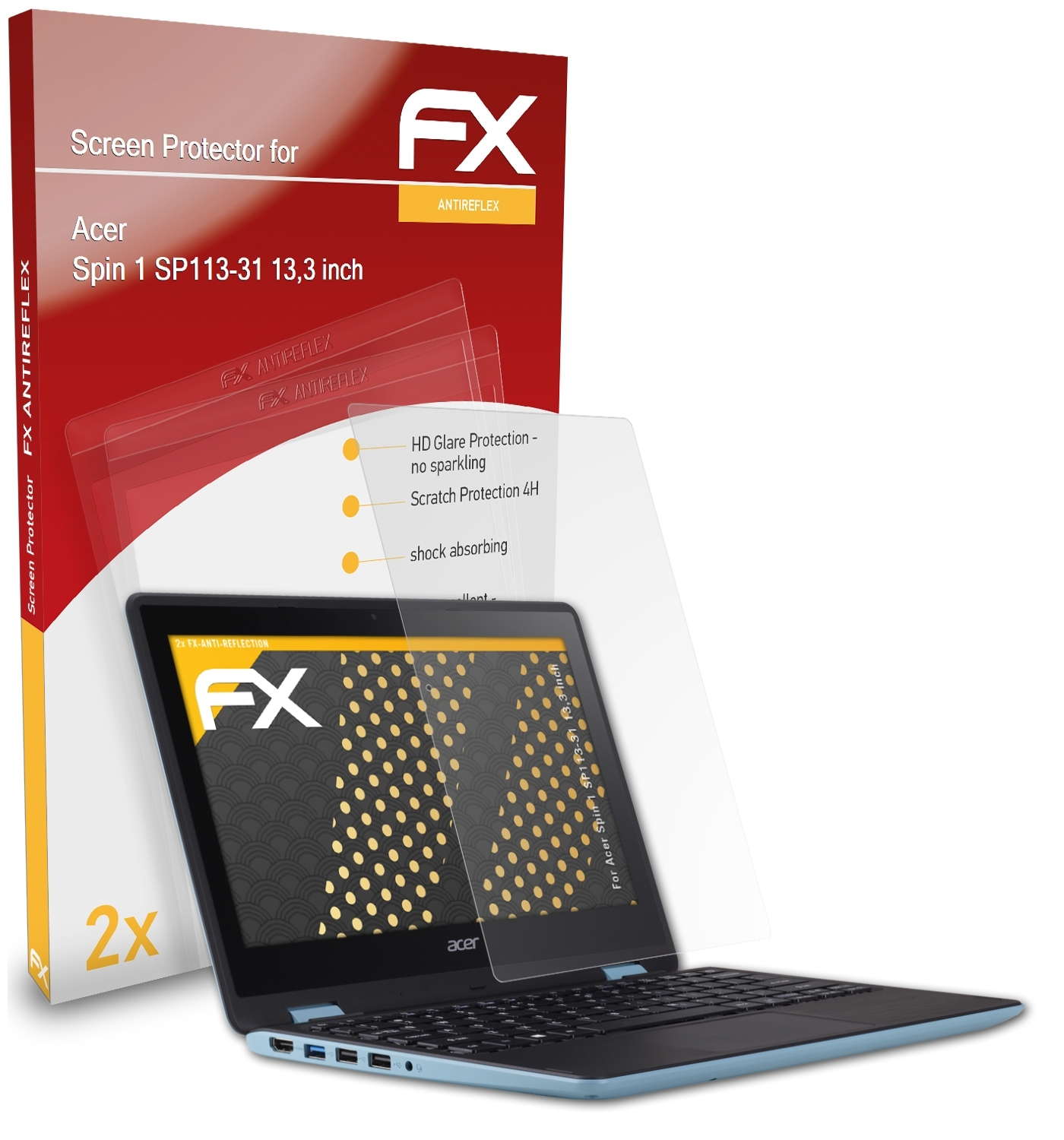 2x ATFOLIX FX-Antireflex Acer Spin (13,3 SP113-31 Displayschutz(für inch)) 1