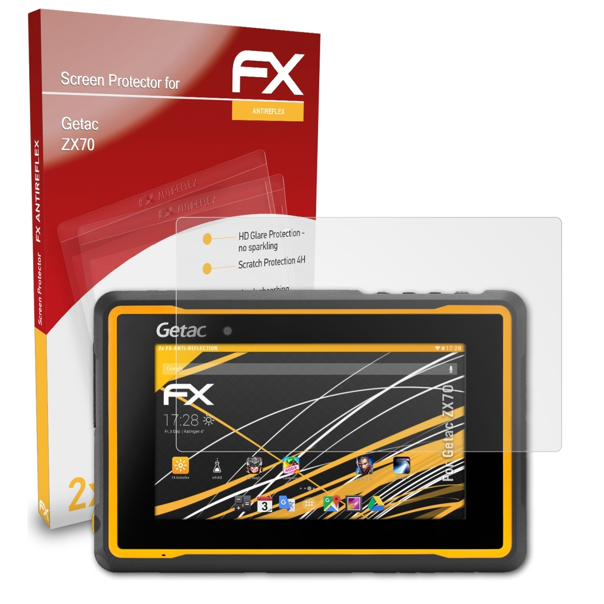 ATFOLIX 2x FX-Antireflex Displayschutz(für Getac ZX70)