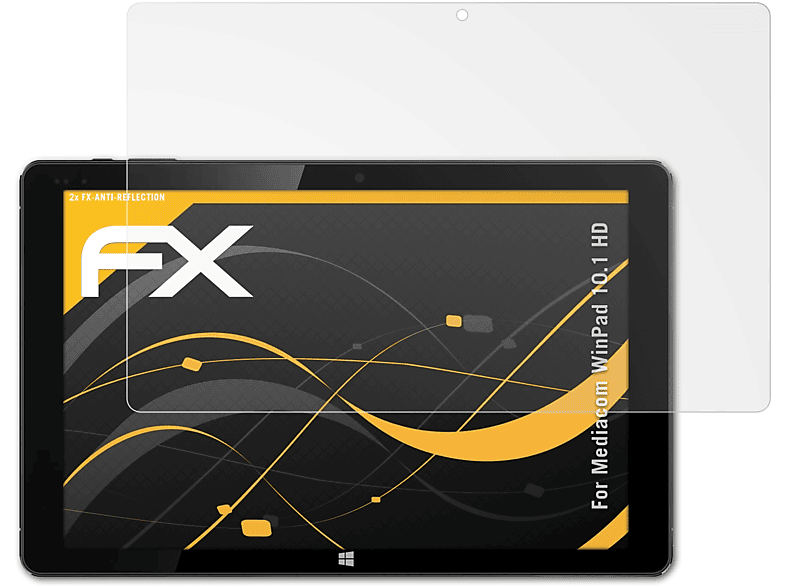 ATFOLIX 2x FX-Antireflex Displayschutz(für Mediacom WinPad 10.1 HD)