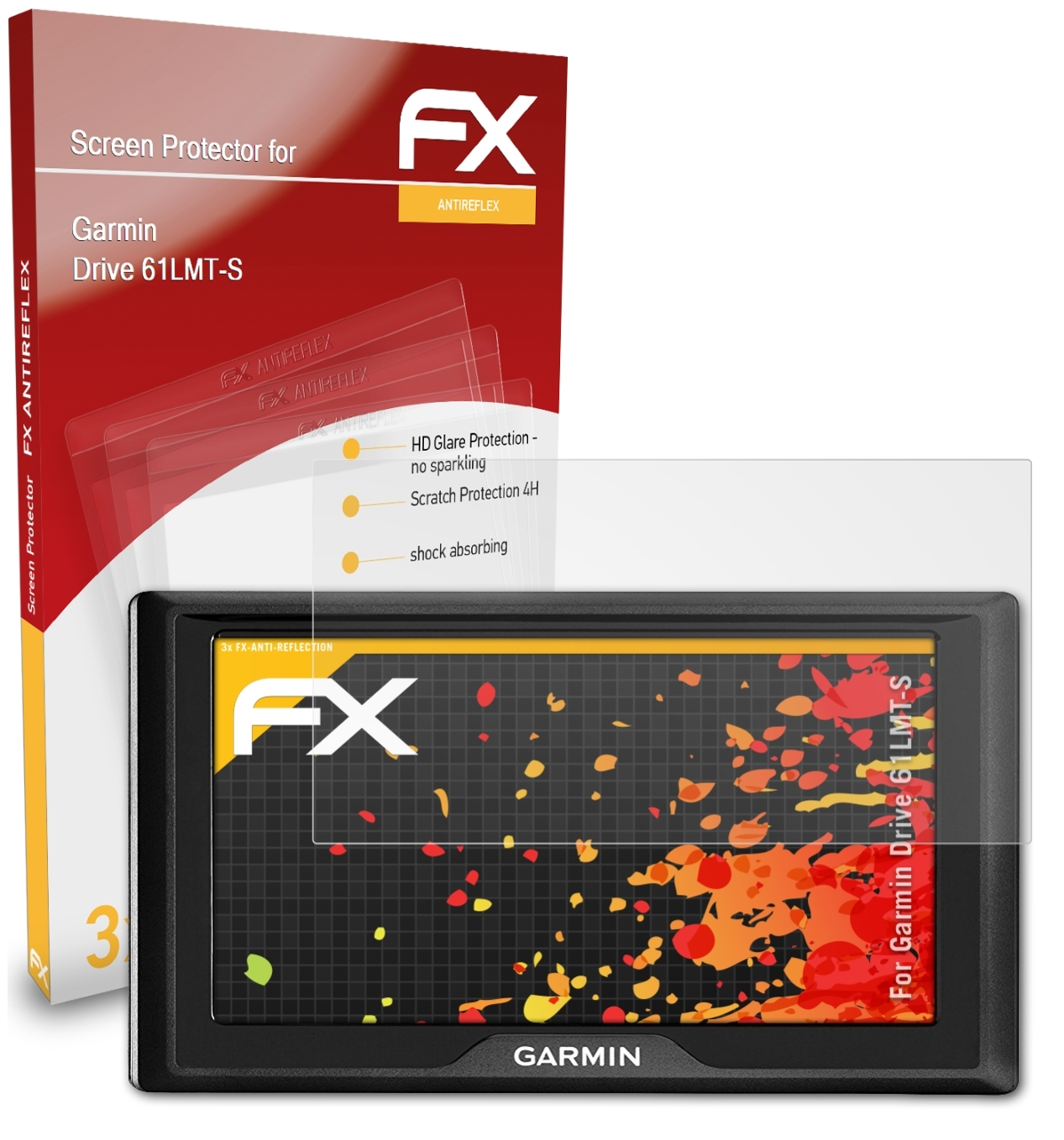 ATFOLIX 3x FX-Antireflex Displayschutz(für Garmin 61LMT-S) Drive