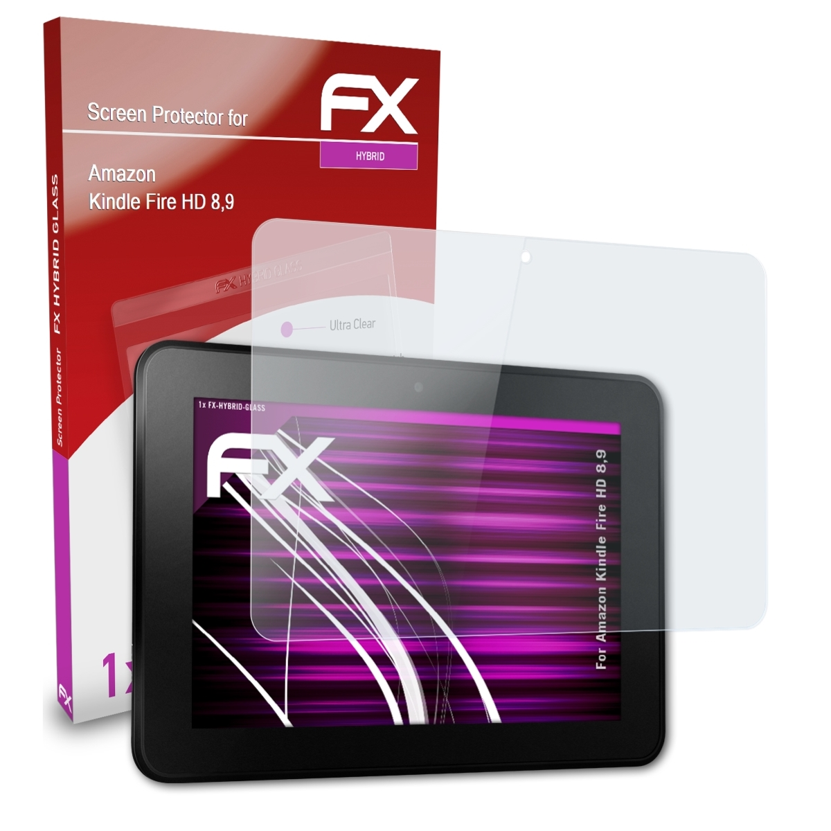 ATFOLIX FX-Hybrid-Glass Schutzglas(für HD 8,9) Amazon Fire Kindle
