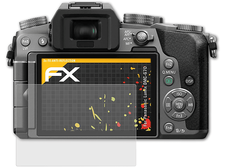 ATFOLIX 3x FX-Antireflex Displayschutz(für Panasonic Lumix DMC-G70) | Kamera Schutzfolie