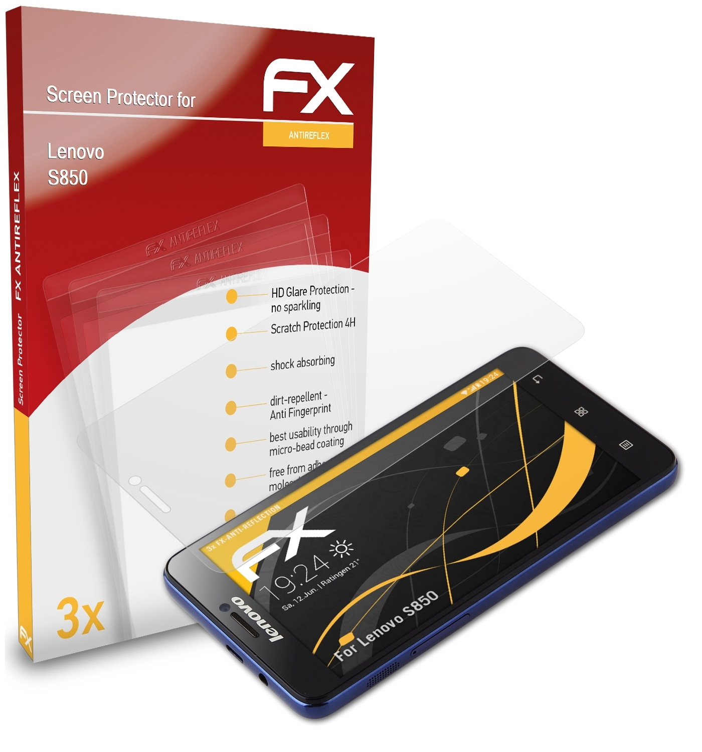 ATFOLIX 3x FX-Antireflex Displayschutz(für S850) Lenovo