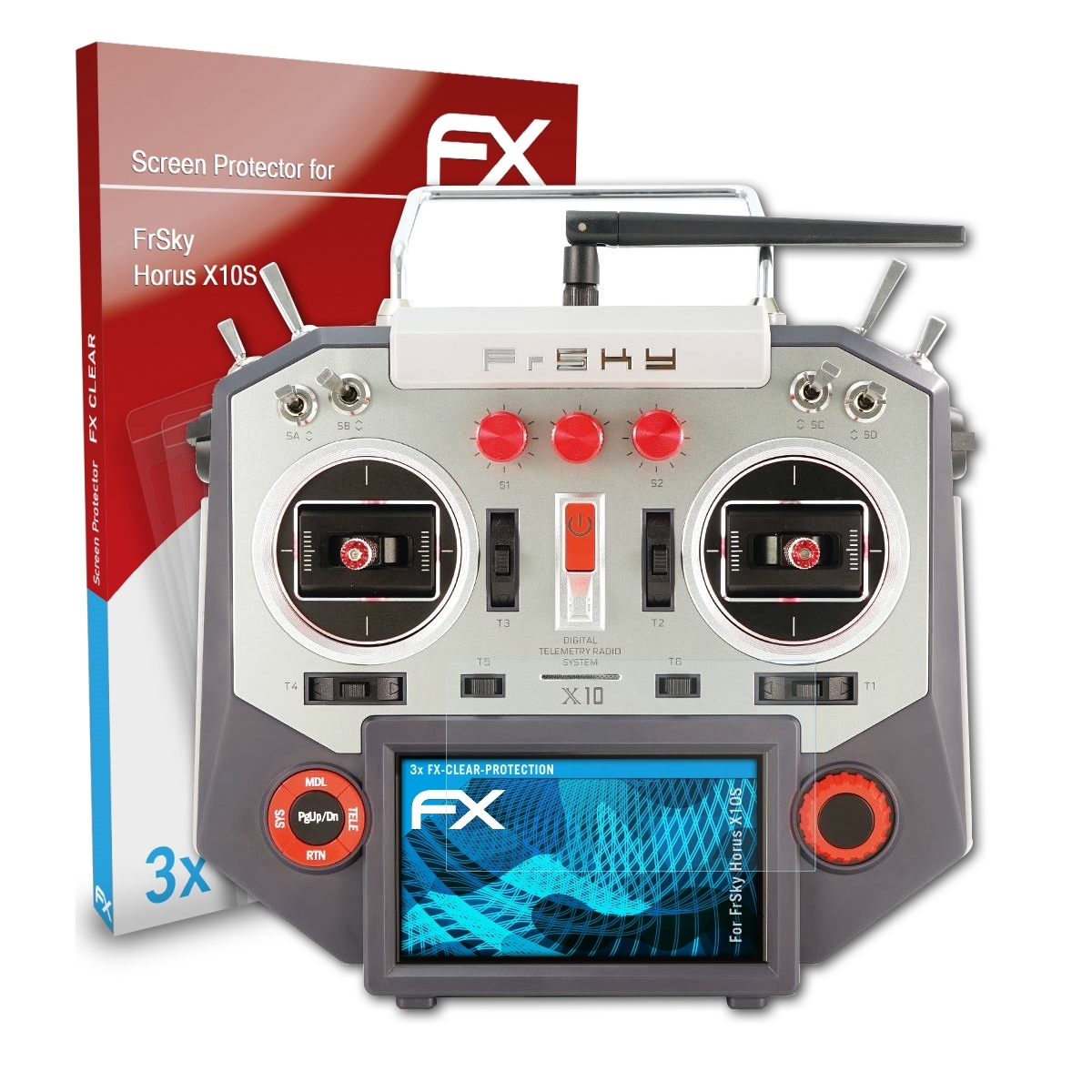 ATFOLIX 3x X10S) Horus FrSky Displayschutz(für FX-Clear