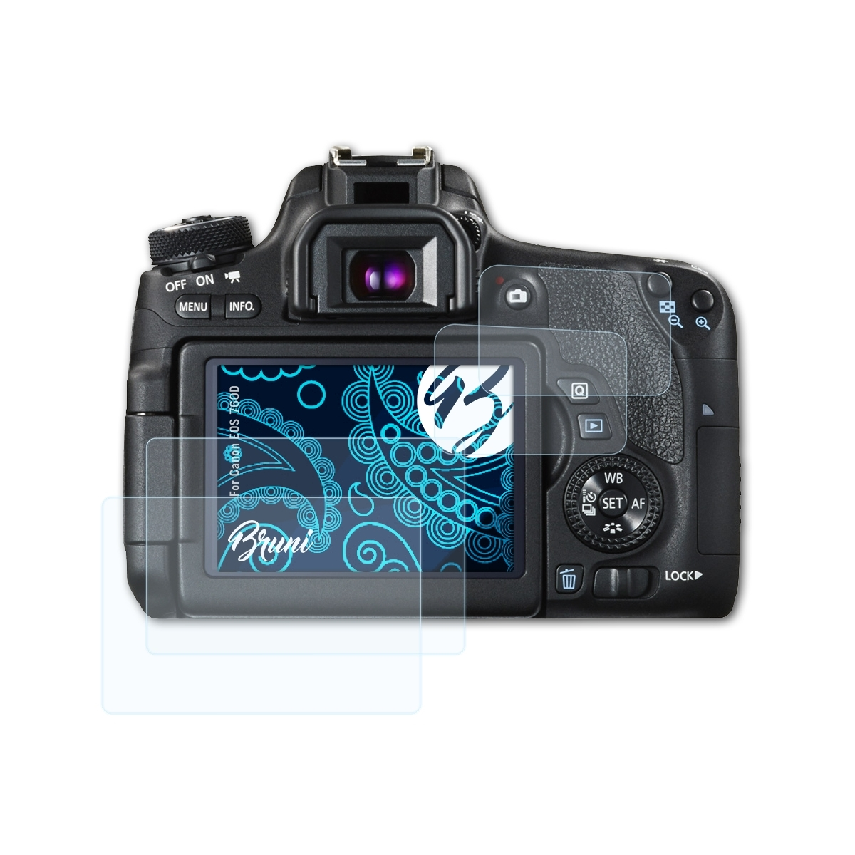 EOS 760D) BRUNI 2x Schutzfolie(für Canon Basics-Clear