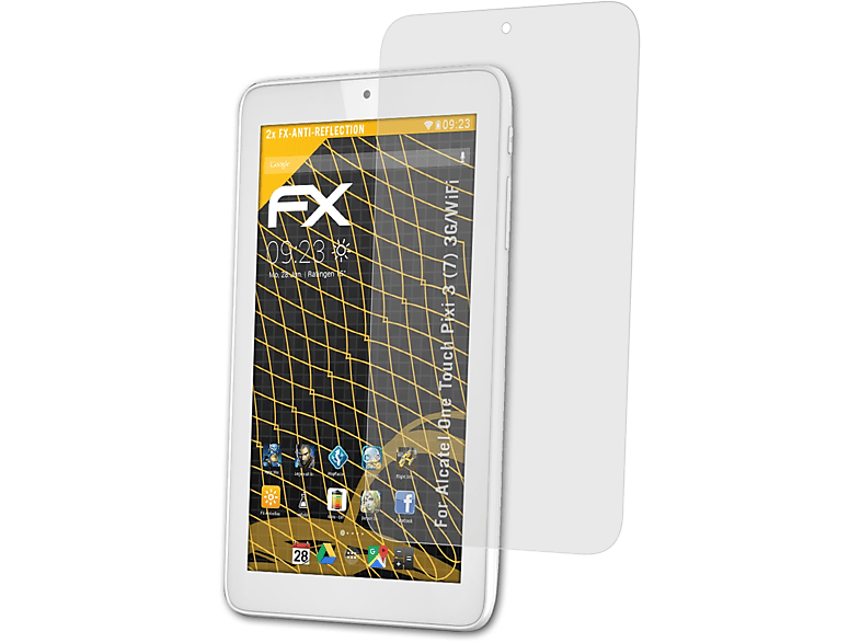 ATFOLIX 2x FX-Antireflex Displayschutz(für Alcatel One Touch Pixi 3 (7) (3G/WiFi))