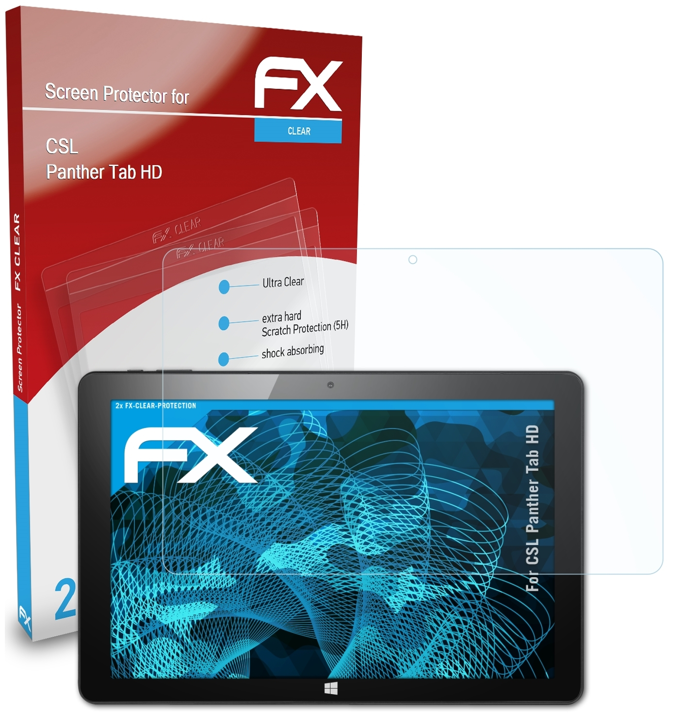 ATFOLIX 2x Displayschutz(für Tab Panther HD) CSL FX-Clear