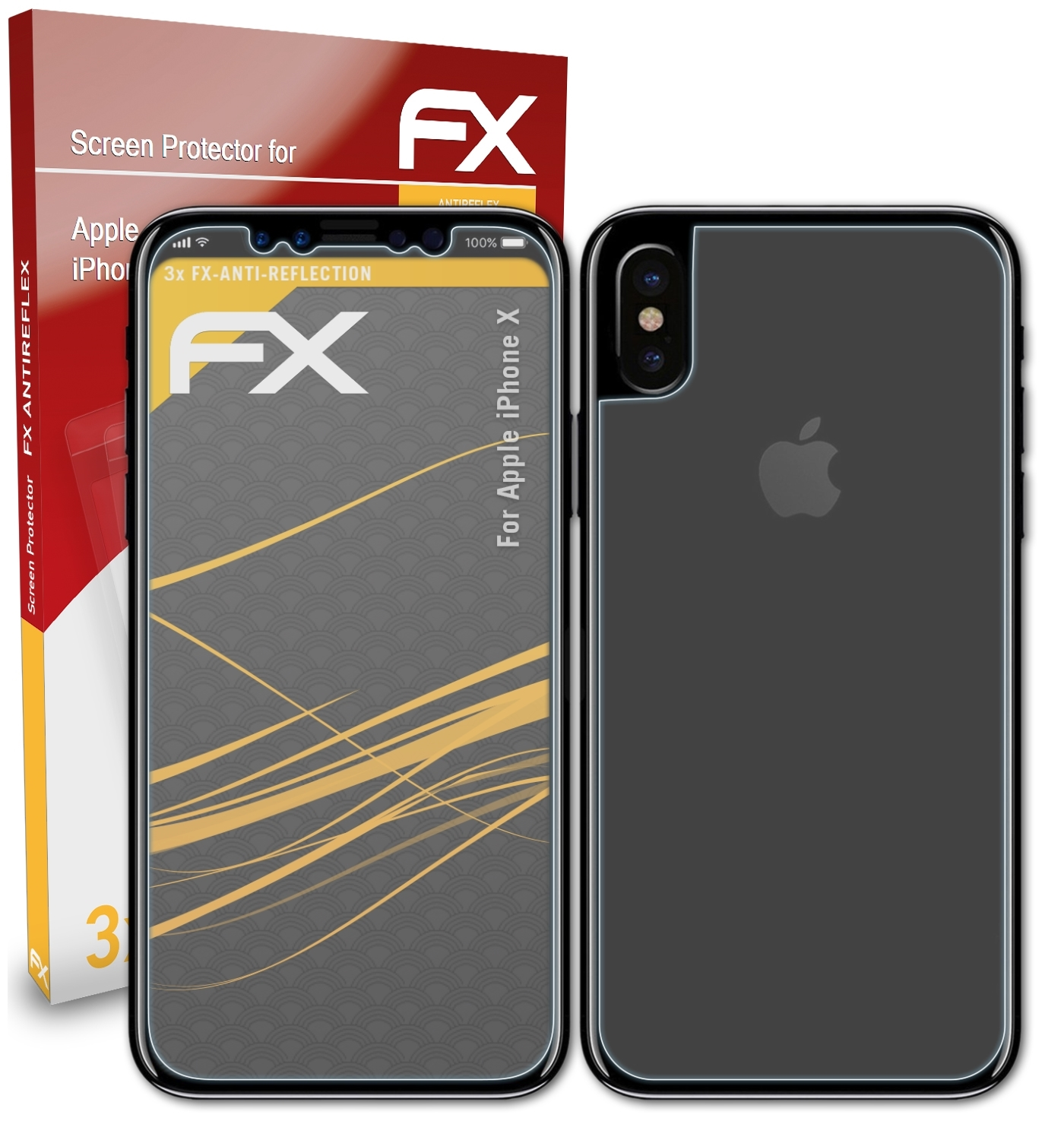 Displayschutz(für ATFOLIX X) 3x FX-Antireflex iPhone Apple
