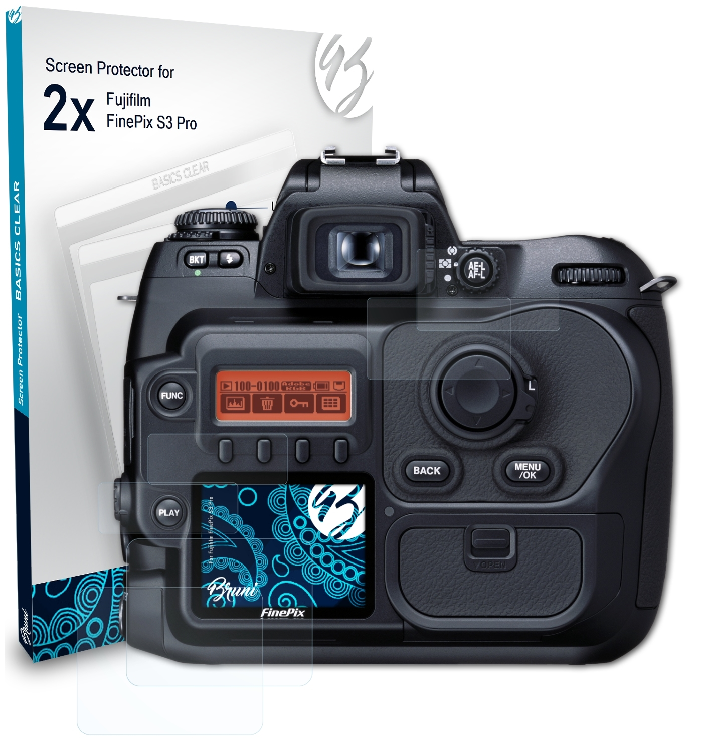 Basics-Clear BRUNI FinePix S3 2x Pro) Schutzfolie(für Fujifilm