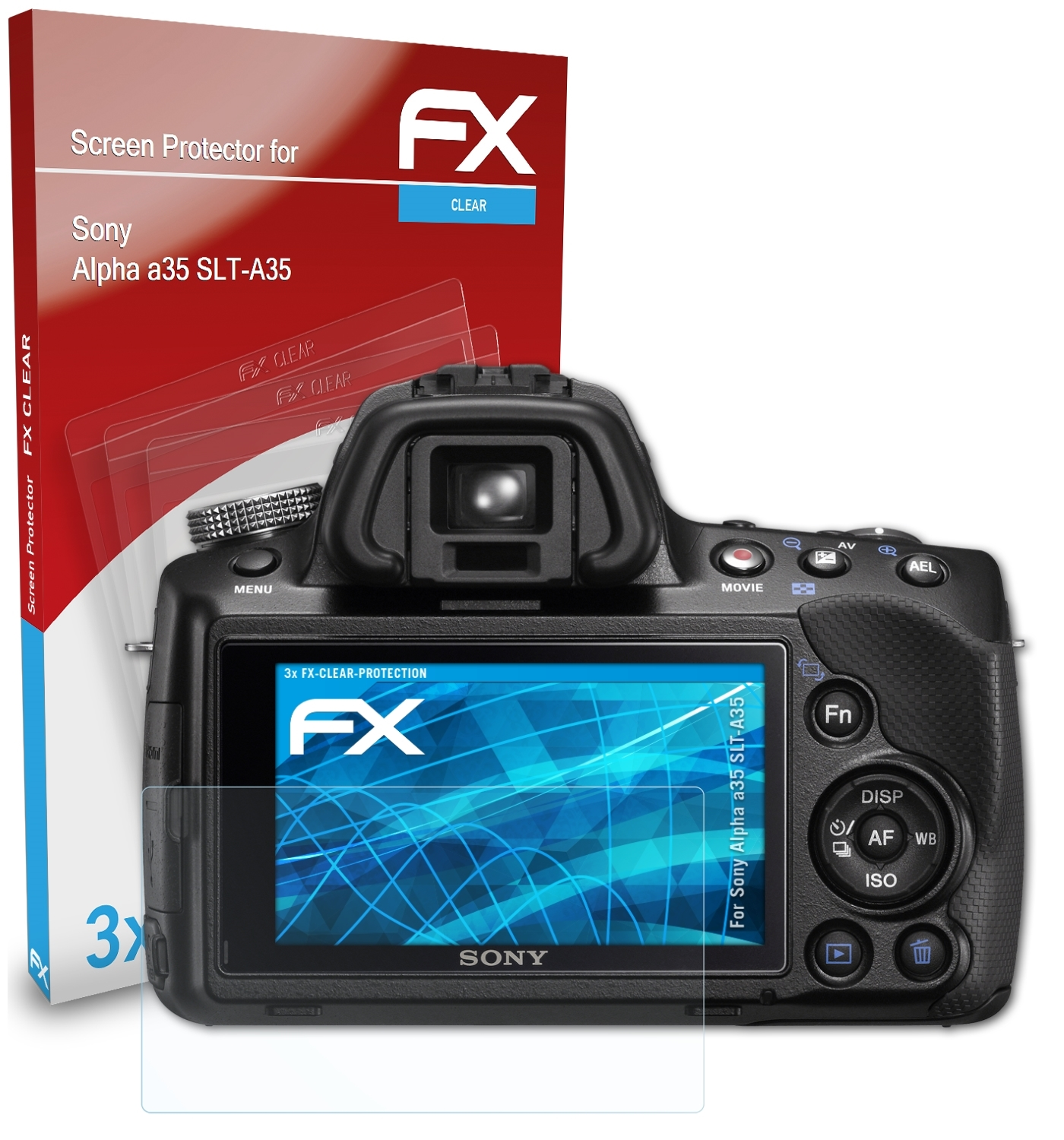 ATFOLIX 3x FX-Clear Displayschutz(für (SLT-A35)) Sony a35 Alpha