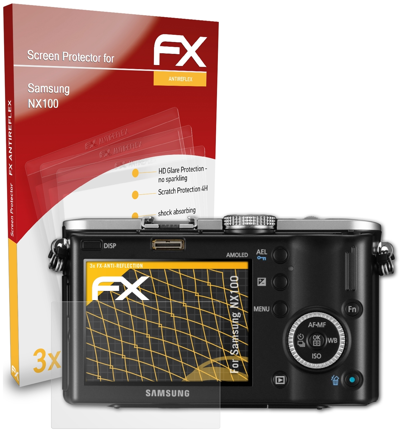 ATFOLIX 3x FX-Antireflex Samsung Displayschutz(für NX100)