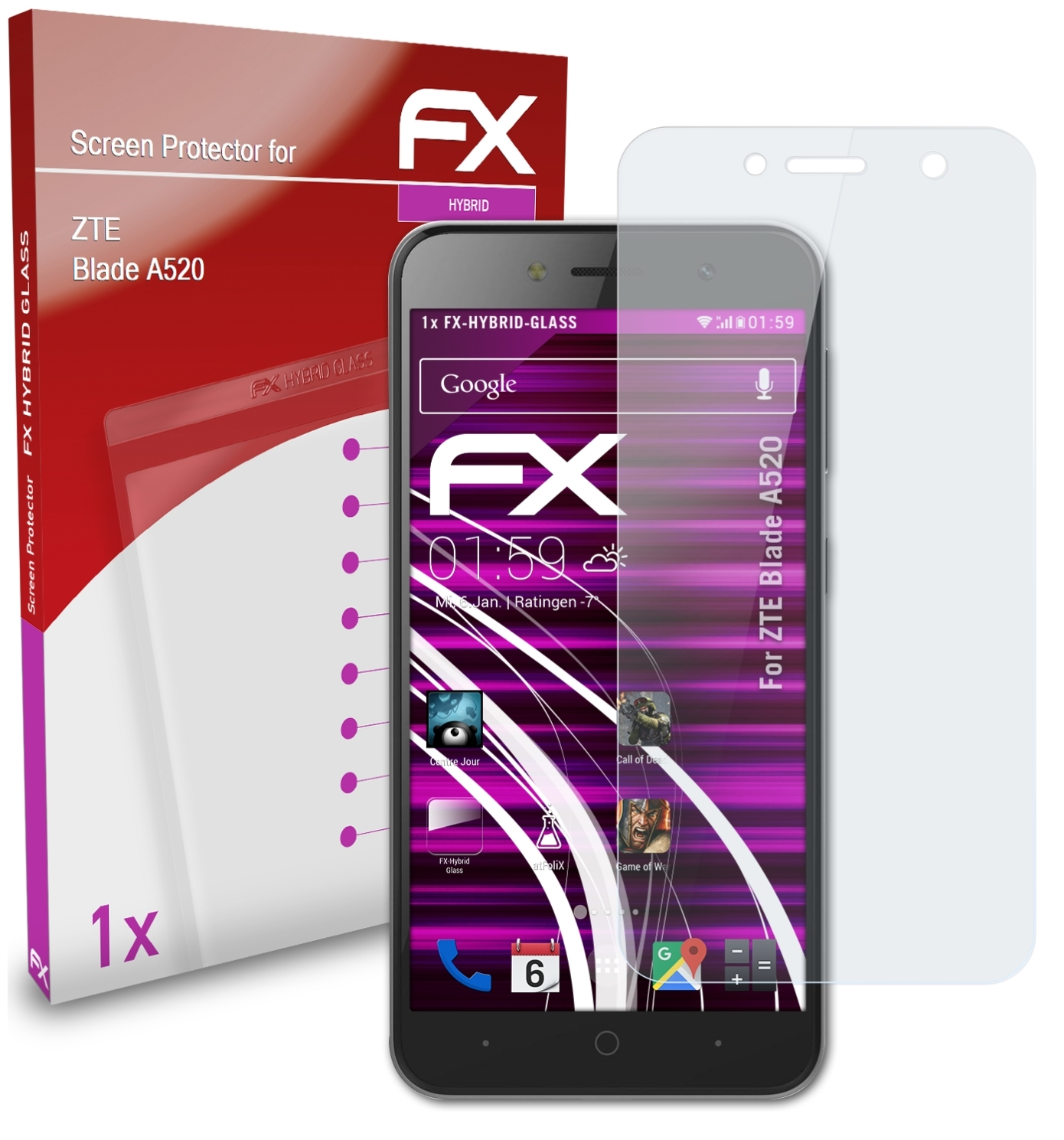 ATFOLIX FX-Hybrid-Glass Schutzglas(für Blade ZTE A520)