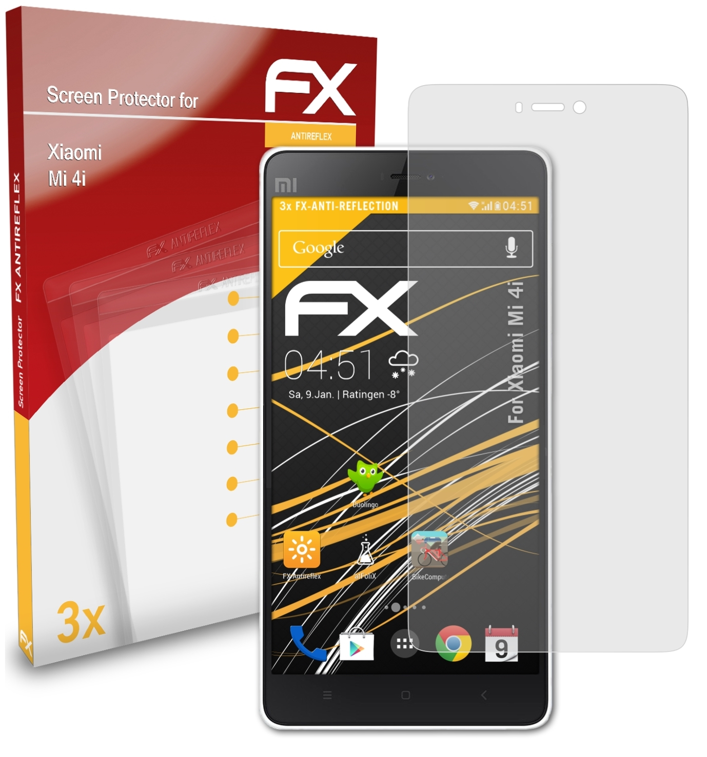 Mi 3x Displayschutz(für ATFOLIX Xiaomi 4i) FX-Antireflex