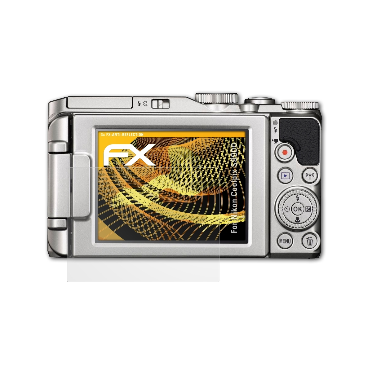 Nikon S9900) ATFOLIX Coolpix 3x FX-Antireflex Displayschutz(für