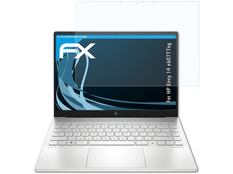 ATFOLIX 2x FX-Clear Displayschutz(für HP (eb0777ng)) 14 Envy