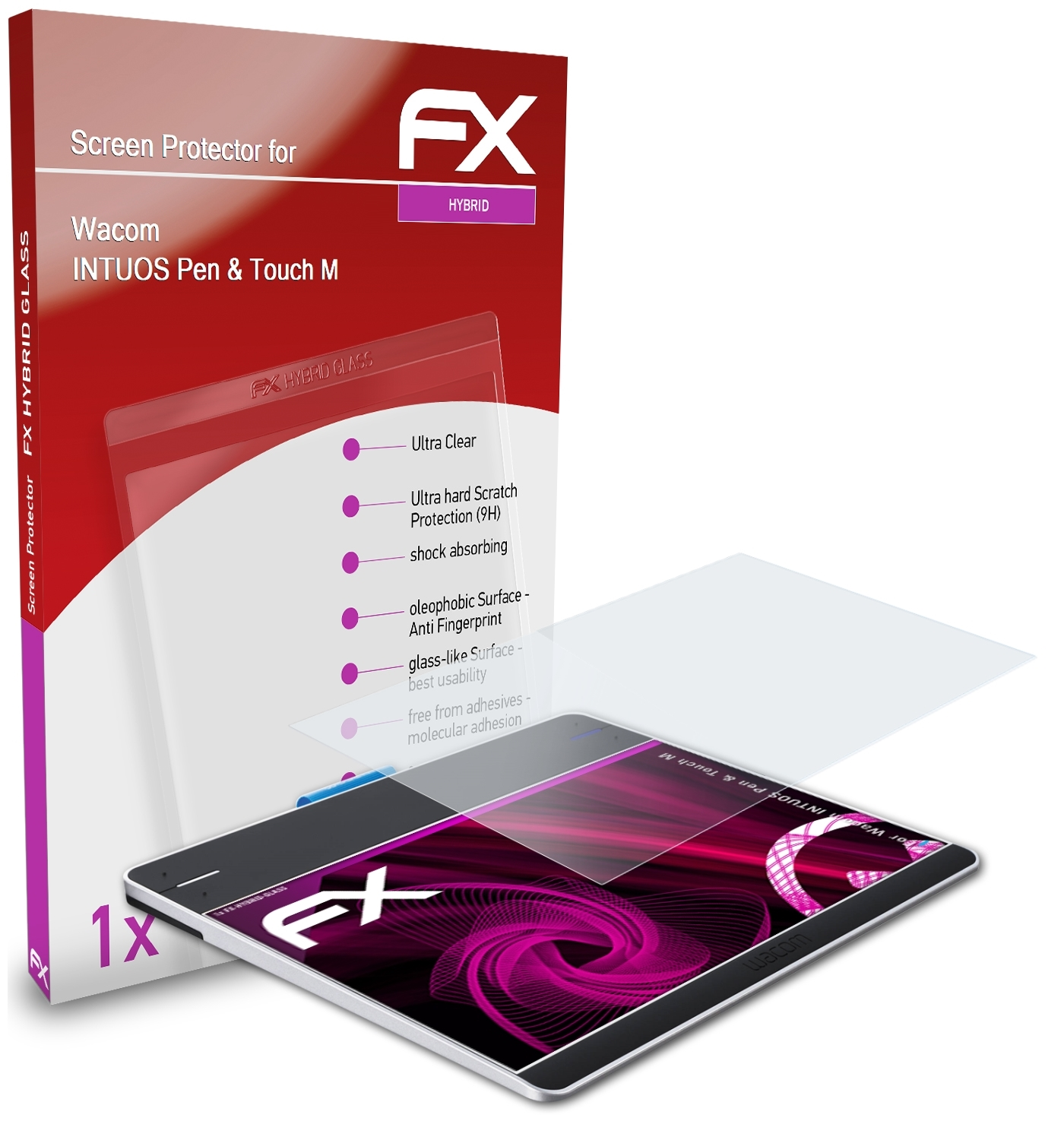 ATFOLIX FX-Hybrid-Glass Schutzglas(für Wacom & INTUOS Touch M) Pen