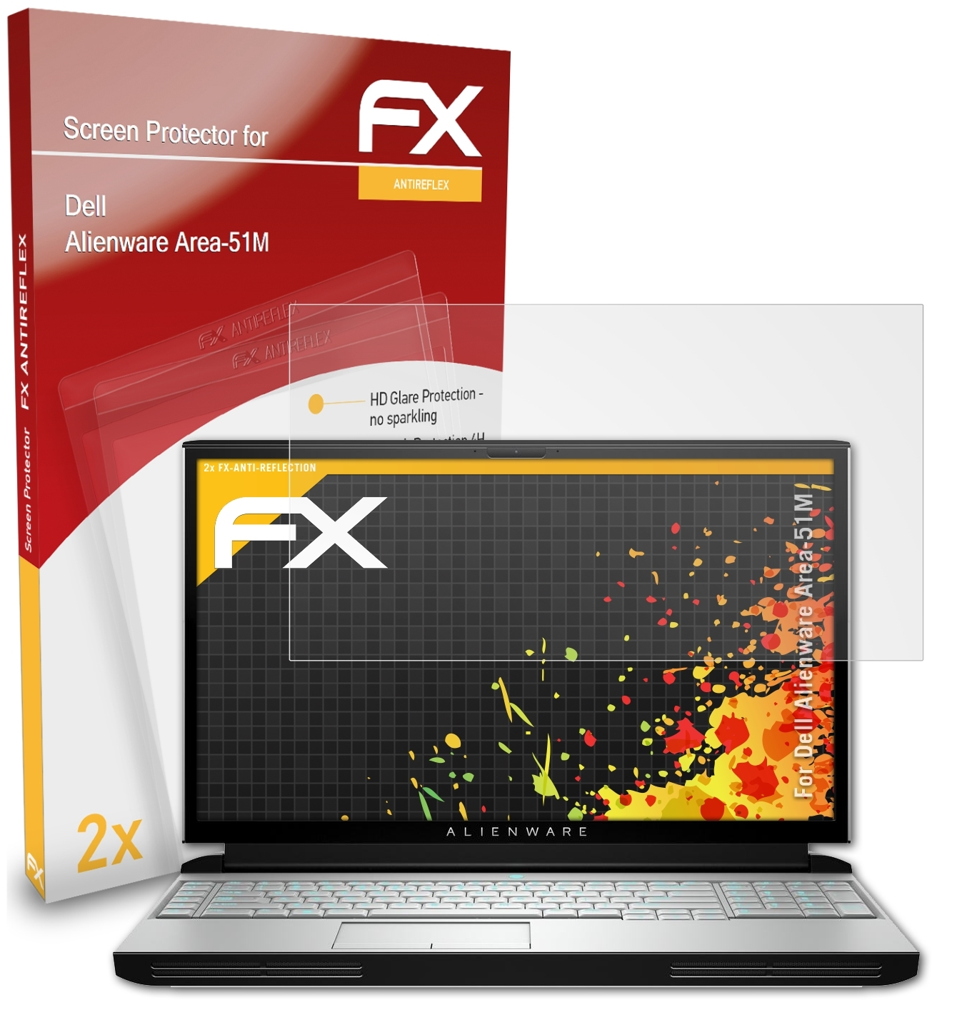 ATFOLIX Displayschutz(für 2x Area-51M) Dell Alienware FX-Antireflex