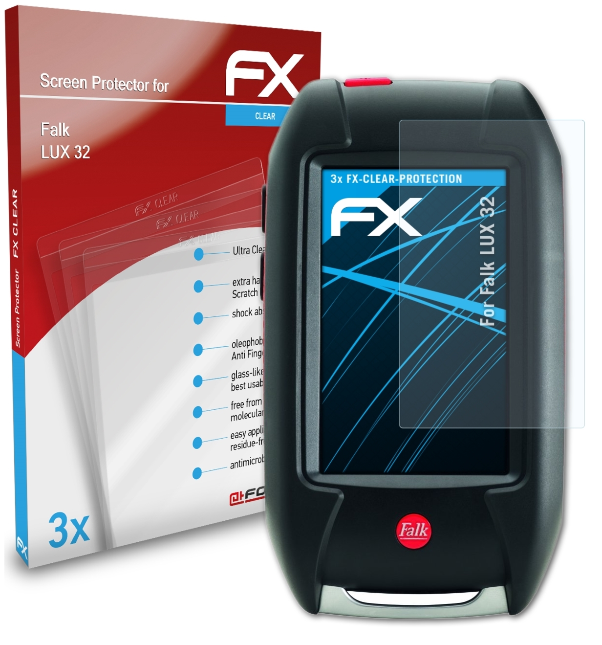 ATFOLIX 3x FX-Clear Displayschutz(für Falk 32) LUX