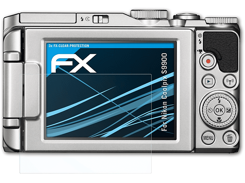 ATFOLIX 3x FX-Clear Coolpix Displayschutz(für Nikon S9900)