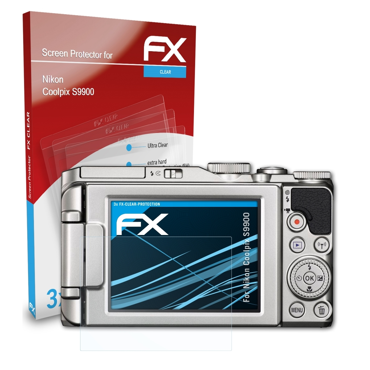 ATFOLIX 3x FX-Clear S9900) Displayschutz(für Coolpix Nikon