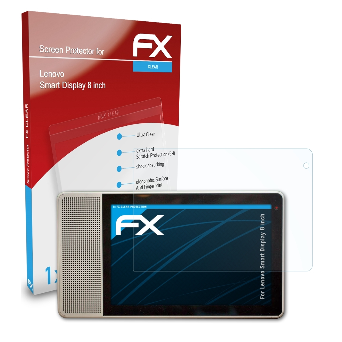 ATFOLIX FX-Clear Displayschutz(für Display Lenovo (8 inch)) Smart