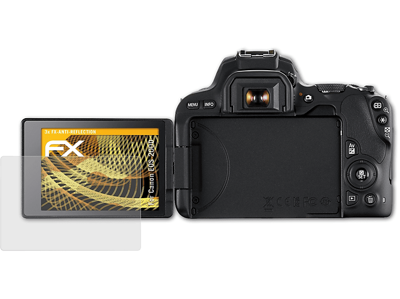 ATFOLIX 3x FX-Antireflex Displayschutz(für Canon 200D) EOS