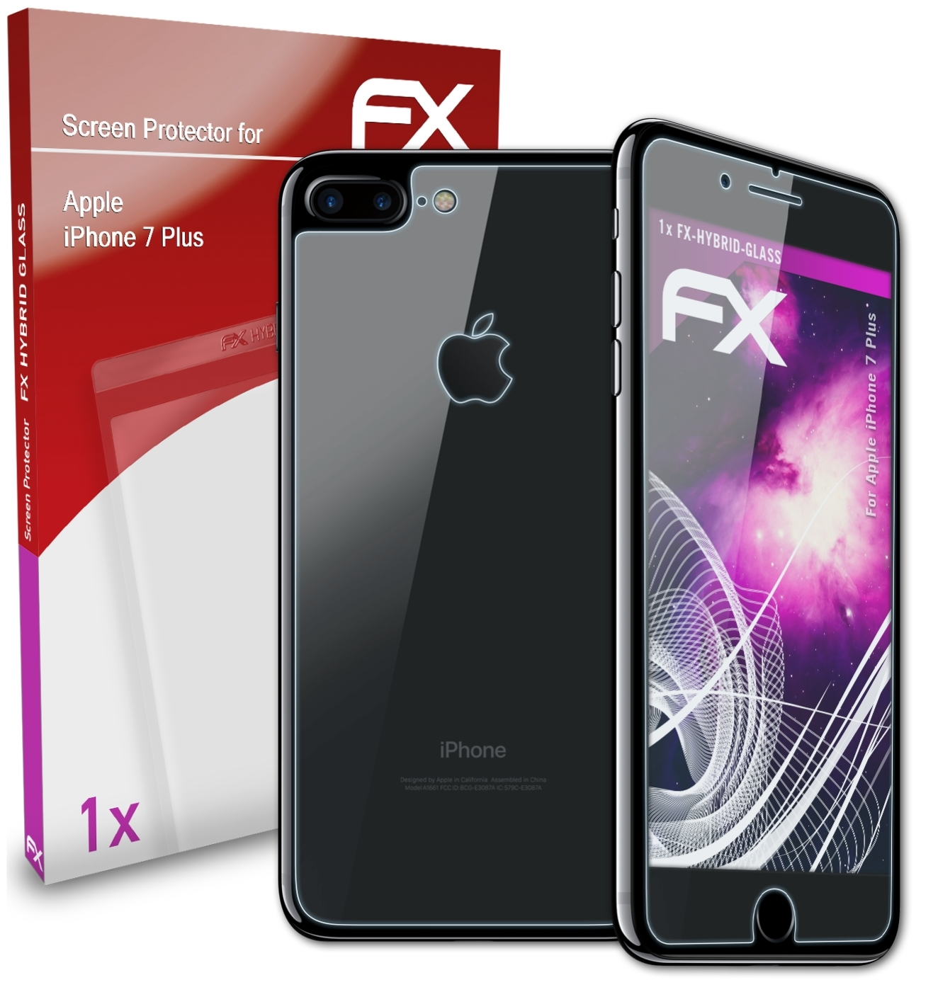 iPhone FX-Hybrid-Glass 7 ATFOLIX Schutzglas(für Apple Plus)