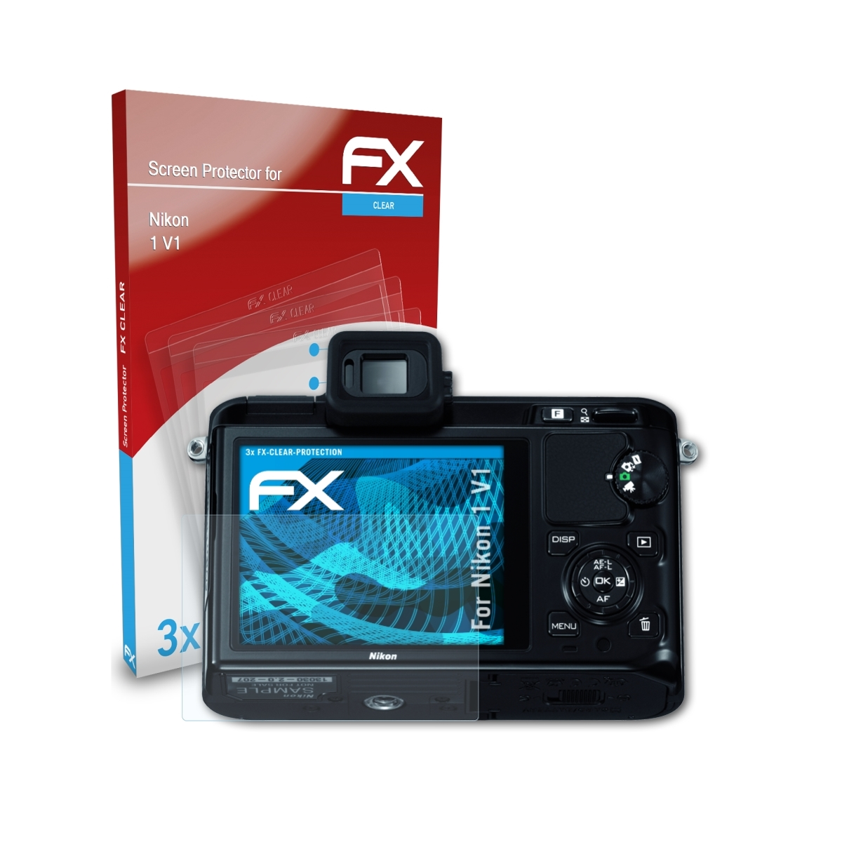 1 V1) Nikon FX-Clear 3x Displayschutz(für ATFOLIX