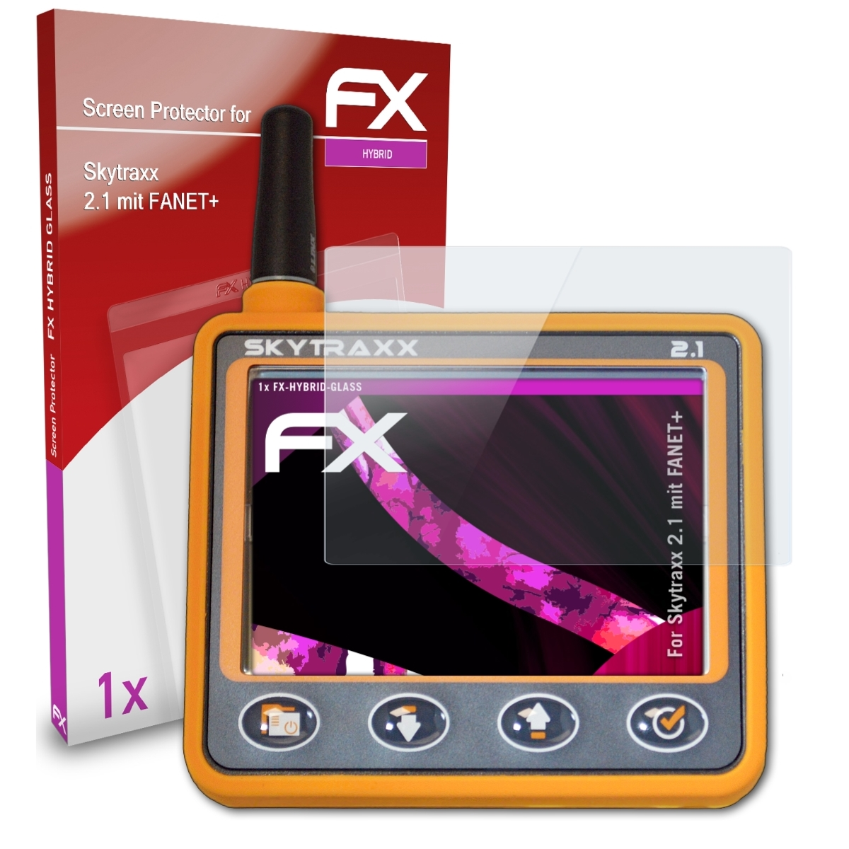 Schutzglas(für FANET+) FX-Hybrid-Glass Skytraxx mit 2.1 ATFOLIX