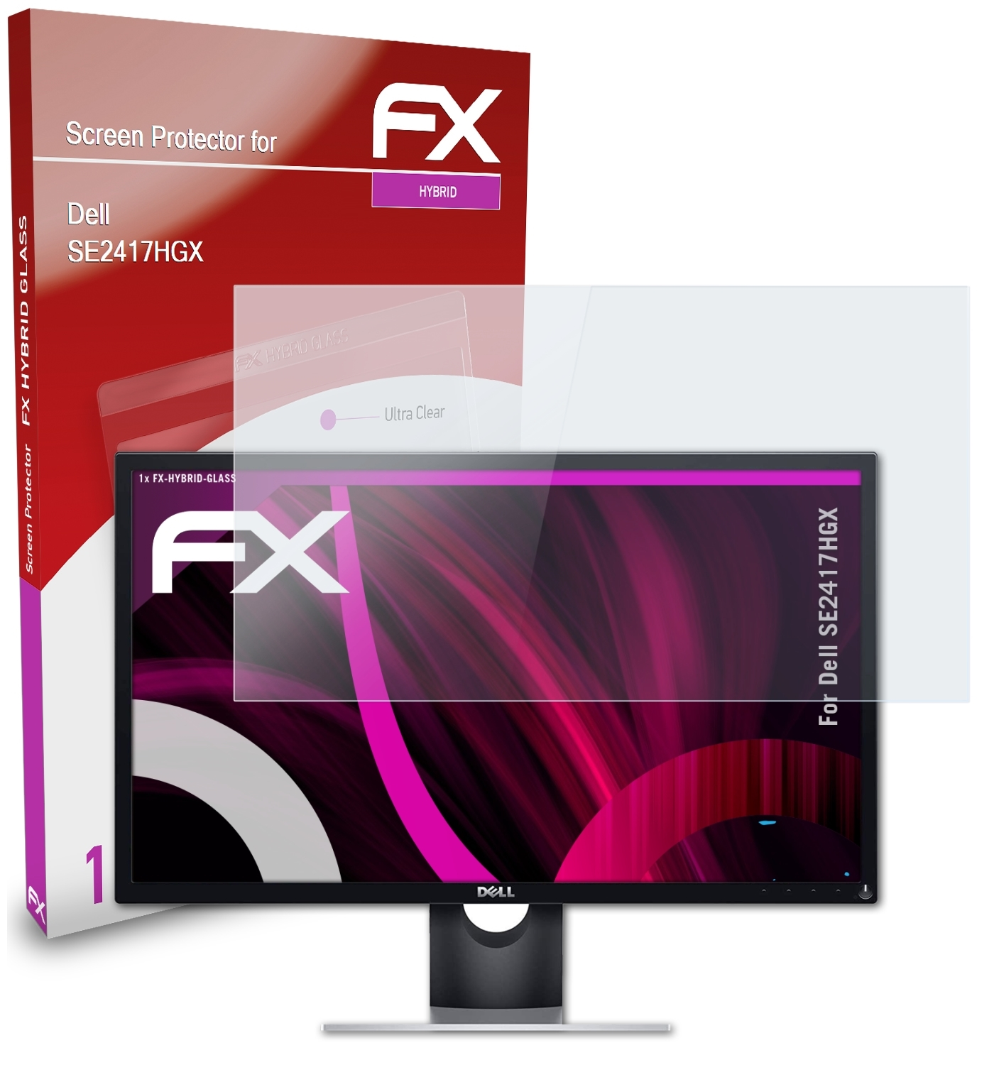 ATFOLIX FX-Hybrid-Glass Dell SE2417HGX) Schutzglas(für
