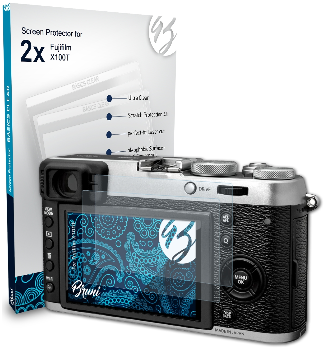 BRUNI 2x Basics-Clear Schutzfolie(für X100T) Fujifilm