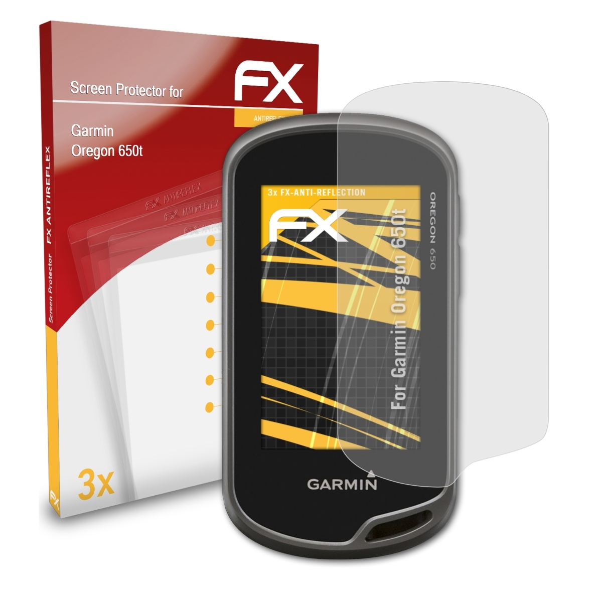 Displayschutz(für 3x Garmin Oregon ATFOLIX 650t) FX-Antireflex