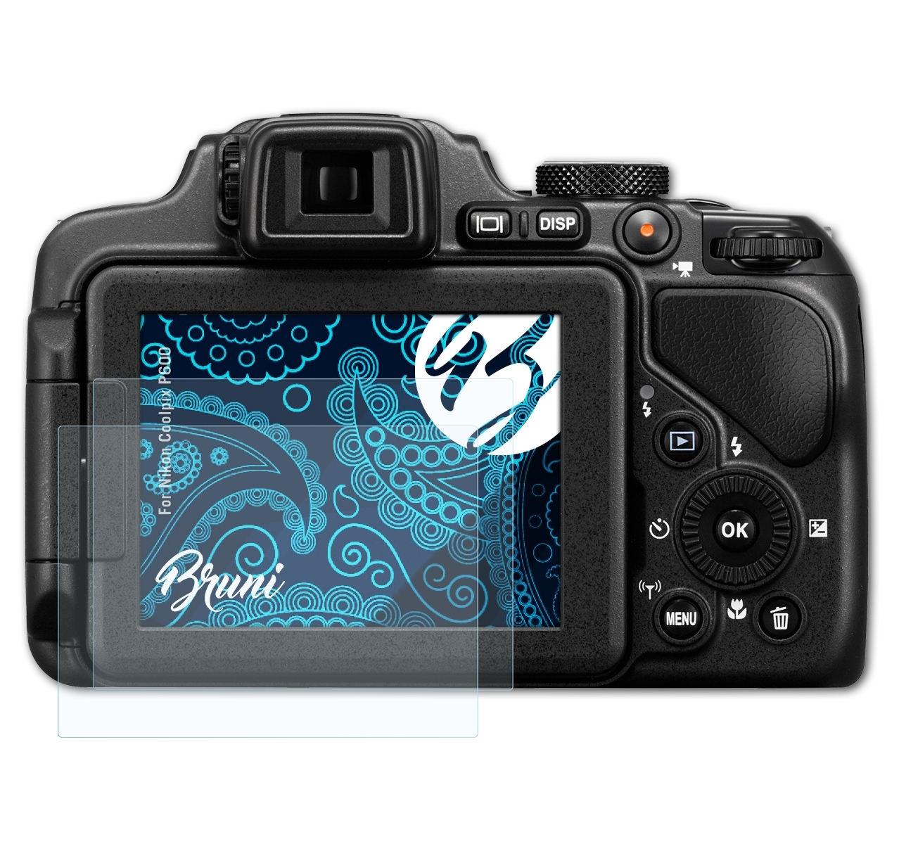 BRUNI 2x Basics-Clear Schutzfolie(für Coolpix P600) Nikon