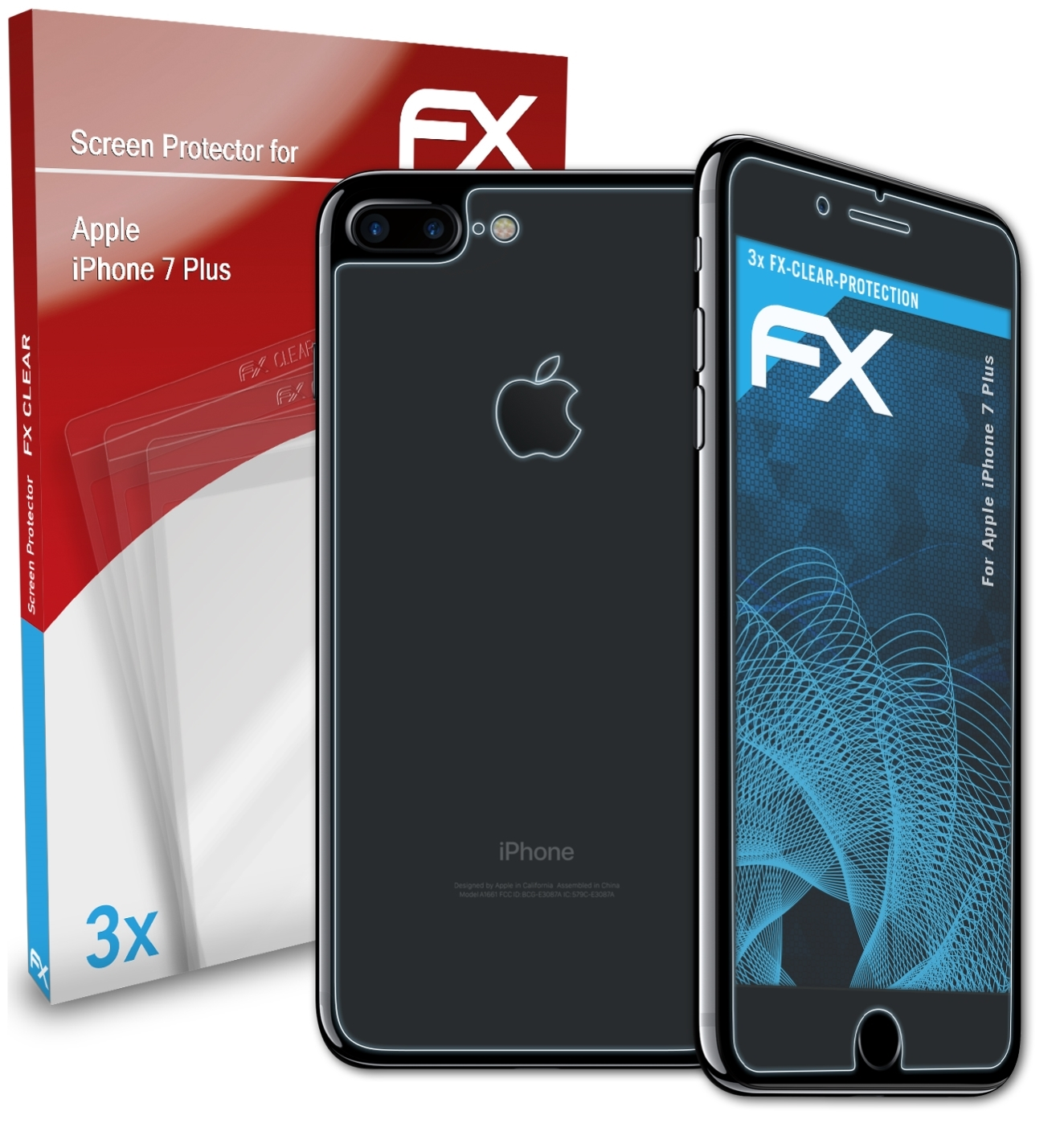 ATFOLIX 3x Apple Plus) iPhone Displayschutz(für FX-Clear 7