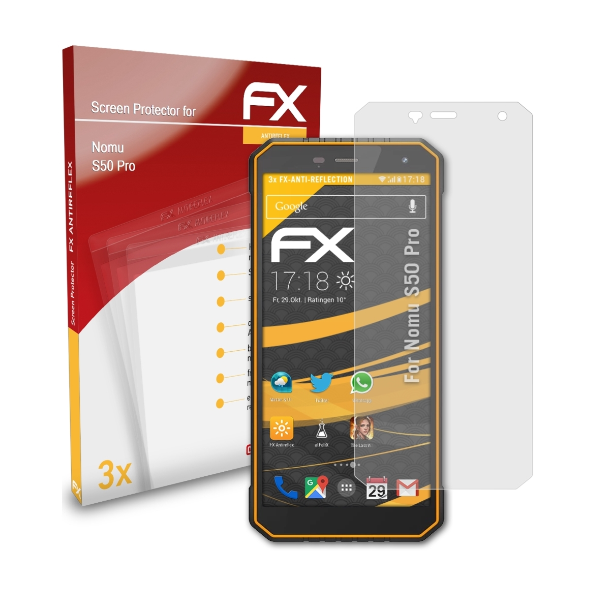 Pro) 3x S50 Displayschutz(für ATFOLIX FX-Antireflex Nomu