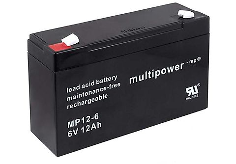 Baterías de Plomo - POWERY Powery Recambio de Batería para Moto infantil Buggy para niños 6V 12Ah (Reemplaza también 10Ah)